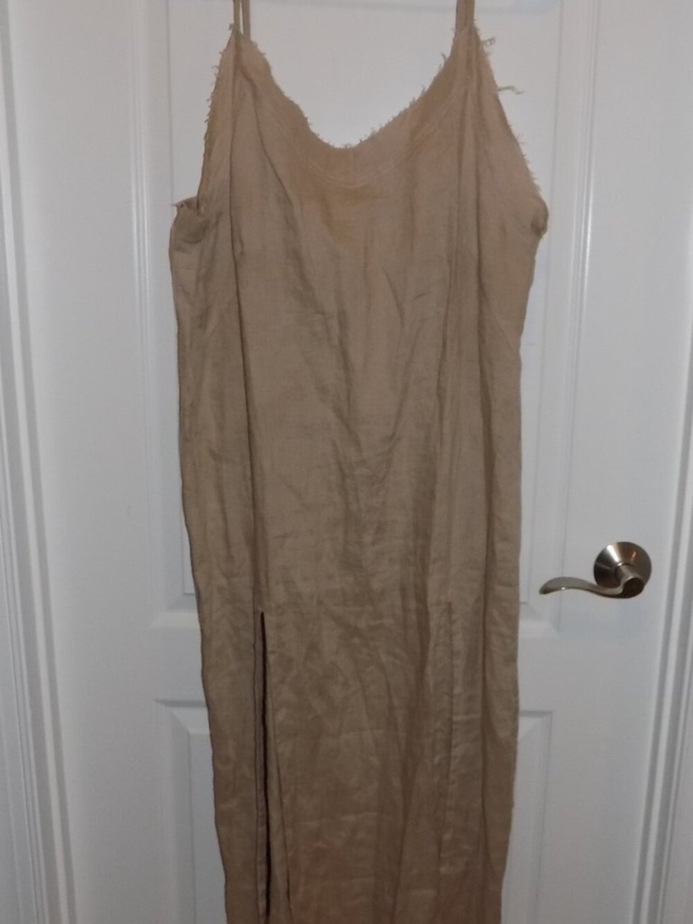 MYRAH PENALOZA Aura Slip 100% Linen Dress One Size Tan Beige NWOT - Picture 3 of 12